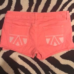 American Eagle coral denim shorts